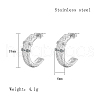 304 Stainless Steel Rhinestone Arch Stud Earrings GH0398-2-3