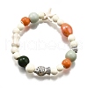 Porcelain Beads & Synthetic Howlite Beads Stretch Bracelets for Women BJEW-D307-02B-2