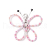 Glass Seed Beads Butterfly Pendant Decorations HJEW-JM03352-02-2
