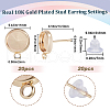 Beebeecraft 20Pcs Brass Flat Round Stud Earring Settings KK-BBC0009-20-2