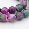 Natural Fire Crackle Agate Faceted Round Beads Strands G-A134-02F-8mm-1