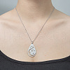 201 Stainless Steel Hollow Teardrop with Star Pendant Necklace NJEW-OY001-73-2