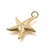 Brass Micro Pave Clear Cubic Zirconia Pendants KK-Q040-01B-G-2