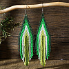 Bohemian Handmade Glass Seed Beads Tassel Dangle Earrings AE7424-7-1