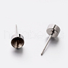 Non-Tarnish 304 Stainless Steel Post Stud Earring Settings STAS-E074-17-1