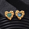 304 Stainless Steel Natural Paua Shell Stud Earrings EJEW-Z103-06G-01-2