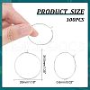 Unicraftale 304 Stainless Steel Hoop Earrings Findings STAS-UN0018-19P-2