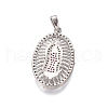 Religion Theme Brass Micro Pave Cubic Zirconia Pendants ZIRC-I032-71P-2