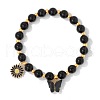 Natural Larderite Round Beads Stretch Bracelets RY7989-1-1