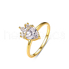 Elegant S925 Sterling Silver Pave Clear Cubic Zirconia Heart-shaped Ladies Ring for Party Daily Wear UM7480-4-2