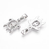 Brass Micro Pave Cubic Zirconia Pendants KK-N257-06P-2