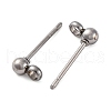 304 Stainless Steel Ball Post Stud Earring Findings STAS-Z035-01P-G-2