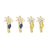 Flower Real 18K Gold Plated Brass Stud Earrings EJEW-L270-08G-1