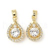 Brass Micro Pave Cubic Zirconia Pendants KK-K293-56G-1