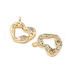 Brass Micro Pave Heart Cubic Zirconia Pendants KK-S531-21G-2