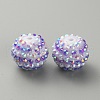 Stripe Pattern Resin Rhinestone Beads RESI-WH0034-20H-1