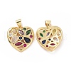 Brass Cubic Zirconia Pendants ZIRC-I062-27G-2