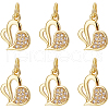 Beebeecraft 10Pcs Rack Plating Brass Micro Pave Cubic Zirconia Charms KK-BBC0011-07-1