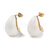 Teardrop Resin Stud Earrings EJEW-Z060-03G-01-1