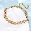 304 Stainless Steel Ring Link Chain Anklets AJEW-A057-11G-3