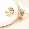 Brass Micro Pave Clear Cubic Zirconia Cuff Earrings EJEW-F370-02G-5