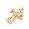 Brass Micro Pave Cubic Zirconia Pendants KK-Z100-31G-2