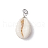 Natural Cowrie Shell Pendants PALLOY-JF03711-03-2