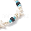 Synthetic Turquoise & Natural Lava Rock Beads Stretch Bracelets for Men Women BJEW-JB11988-04-4