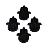 Natural Obsidian Hamsa Hand with Eye Figurines DJEW-N003-04A-1