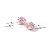 Handmade Flower Polymer Clay Rhinestone Tassel Dangle Beads CLAY-H003-02P-04-2