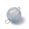 5Pcs 5 Colors Resin Imitation Cat Eye Round Connector Charms PALLOY-JF03501-01-5