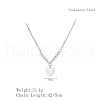 Simple Stainless Steel Heart Pendant Necklaces for Women's Daily Wear SC0258-1-2