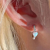 Heart Brass Micro Pave Clear Cubic Zirconia Hoop Earrings WGF4C00-01-3
