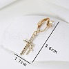 Double Cross 304 Stainless Steel Micro Pave Clear Cubic Zirconia Clip on Belly Rings FS-WG825E4-01-4