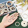 AHADEMAKER 100Pcs 5 Style Unfinished Wood Linking Rings WOOD-GA0001-30-3
