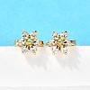 Flower Brass Hoop Earrings EJEW-S256-01A-G-3