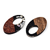 Opaque Resin & Walnut Wood Pendants RESI-N039-62B-2