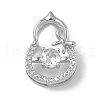 Brass Micro Pave Cubic Zirconia Pendants KK-D357-17A-P-1