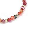 Faceted Round Electroplate Glass Beads Stretch Bracelets for Women BJEW-JB11625-01-4