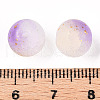 Frosted Baking Painted Crackle Glass Beads with Glitter Powder X1-DGLA-T004-01E-3