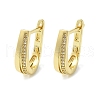 U-Shaped Brass Micro Pave Clear Cubic Zirconia Hoop Earrings EJEW-D311-024G-2
