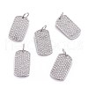 Brass Micro Pave Cubic Zirconia Pendants ZIRC-L070-42P-1