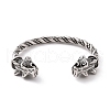 304 Stainless Steel Dragon Open Cuff Bangle for Men Women BJEW-M230-06AS-1