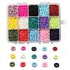 15 Colors Handmade Polymer Clay Beads CLAY-JP0001-04-4mm-1