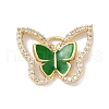 Rack Plating Brass Micro Pave Clear Cubic Zirconia Pendants KK-A224-13G-2