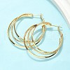 Brass Triple Hoop Earrings for Women EJEW-U050-02G-2