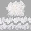 Double Layer Polyester 3D Flower Lace Trim Ribbon with Rhinestone OCOR-WH0097-73A-1