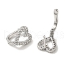 Heart Brass Micro Pave Clear Cubic Zirconia Huggie Hoop Earrings for Women EJEW-C097-10P-2