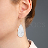 ANATTASOUL 2 Pairs 2 Style Synthetic Turquoise & Natural Howlite Teardrop Dangle Earrings EJEW-AN0002-33-4