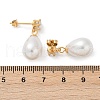 Teardrop with Flat Round 304 Stainless Steel Clear Cubic Zirconia Dangle Stud Earrings EJEW-F366-01G-02-3